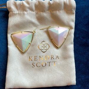 Kendra Scott Nikki Drop Earrings - Iridescent White and Gold